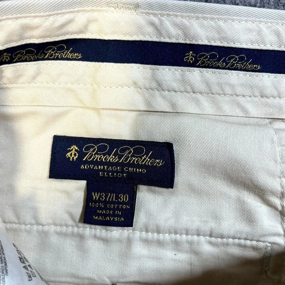 Brooks Brothers Pants Mens 37x30 Tan Khaki Advantage Chino Elliot Golf Slacks